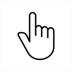 Obraz premium Hand pointer thin line icon, editable stroke, pixel perfect, compatible for mobile and web, outline icon, isolated on a white background.