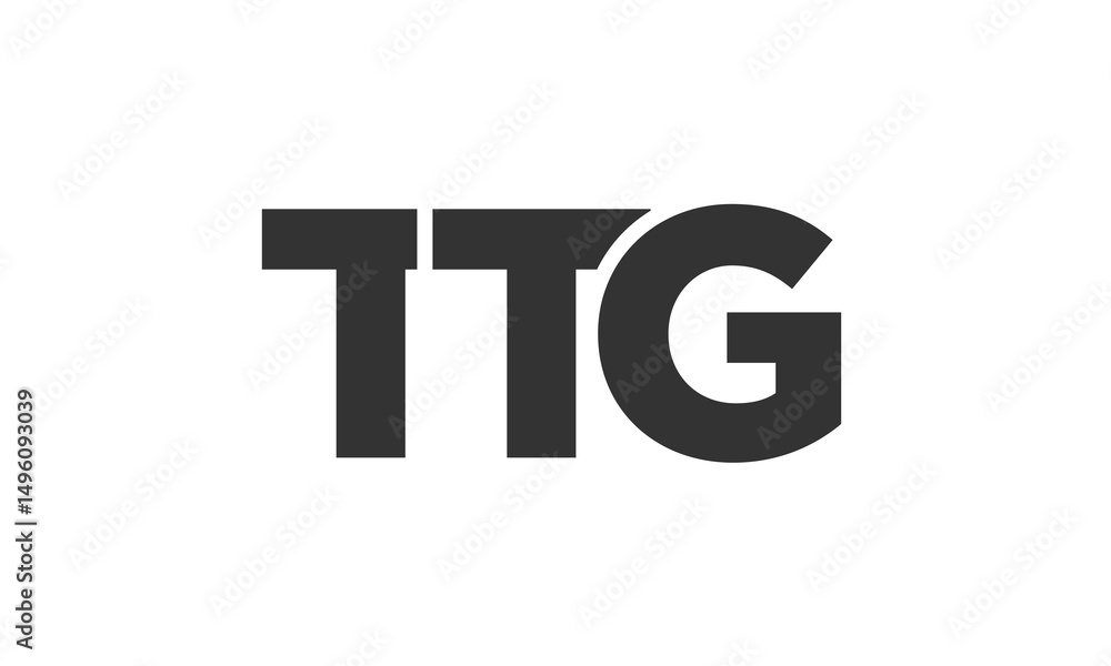 Poster ttg logo design template with strong and modern bold text. initial based vector logotype featuring s