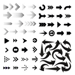 Set of arrow vector,  best collection of different shapes arrow, Arrow flat icons symbol
