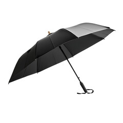Contemporary Travel Beach Umbrella with a Sleek Fold Isolated on Transparent Background