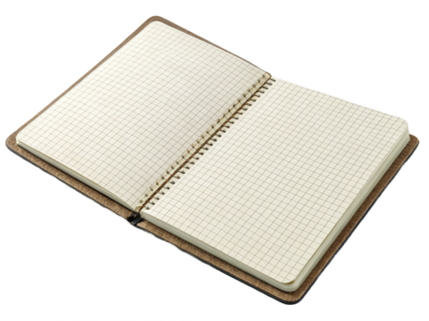 Open squared notebook view isolated on transparent background - Powered by Adobe
