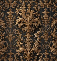 Intricate damask, swirling vines & leaves, elegant baroque style,  home decor,  design,  classic