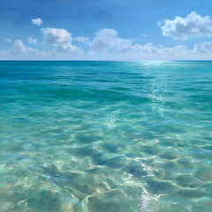Fototapeta premium Beneath the Blue: A Calm Ocean Morning