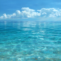 Obraz premium Beneath the Blue: A Calm Ocean Morning