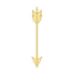 Minimalistic Arrow with Refined Outline in Pale Yellow Isolated on Transparent Background
