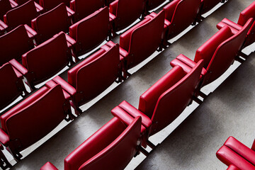 Football vip seats. Red seats in the stadium