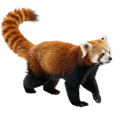 A red panda on black isolated on transparent background