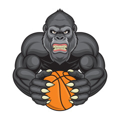 basketball gorilla mascot vector illustration design