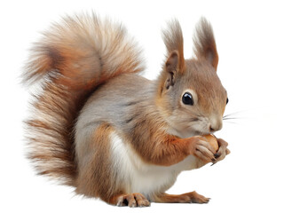 Fototapeta premium Cute Red Squirrel isolated on white background PNG