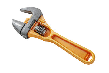 Obraz premium PNG Adjustable orange and gray wrench tool with open jaw design