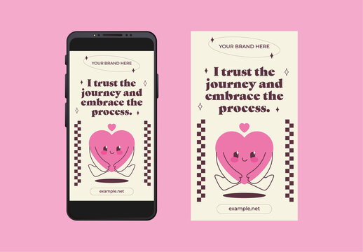 Pink And Brown Affirmations Positive Self Love Quote Motivational Stories Template