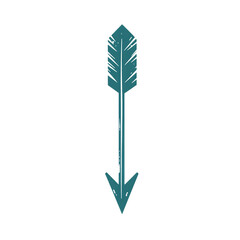 Bold Arrow with Robust Vectors in Deep Teal Colour Isolated on Transparent Background