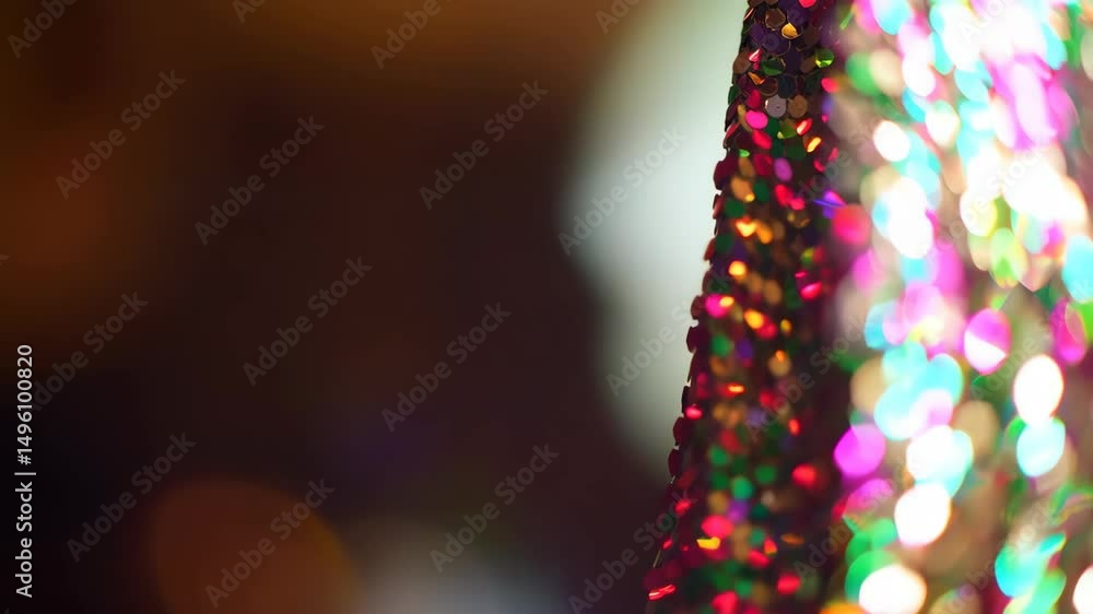 Poster sparkling confetti cascade with bokeh effect creating vibrant blurred background with shimmering lig