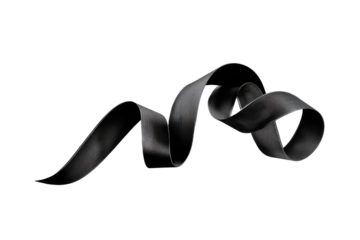 PNG Abstract black ribbon against black background - minimalist curved design