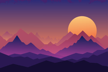 Obraz premium Ethereal Dawn Light Breaking Over Misty Mountain Peaks Ultra HD Vector Illustration Background
