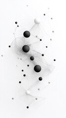 Abstract Black And White Halftone Dots Arranged In A Spiral Energy Pattern