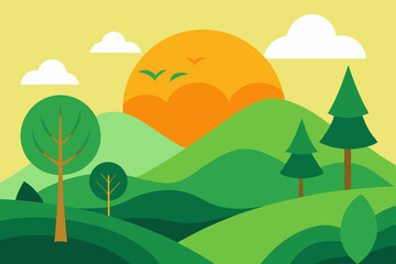 Aesthetic Wallpaper for True Nature Lovers Vector illustration Background