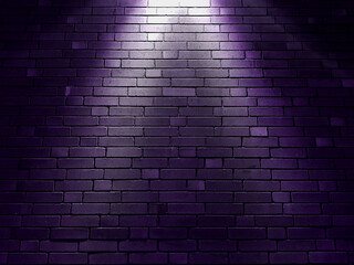 Brick wall texture background with spotlight.