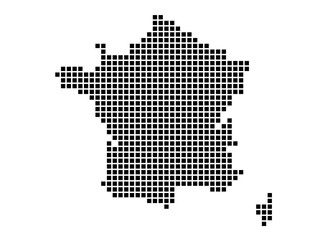 Dotted square map of France Small