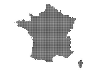 Dotted square map of France Large