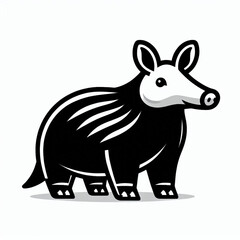 Fototapeta premium aardvark, vector, black and white, image, wallpaper, halftone, cartoon