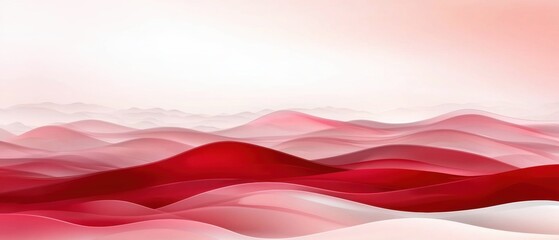 A digital illustration of a serene landscape with rolling hills and a soft pink sky.