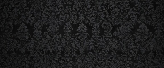 Fototapeta premium Intricate black damask, seamless floral vines , design, texture, wallpaper