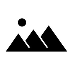 Minimalist mountain range landscape with sun vector illustration for graphic design and logo design