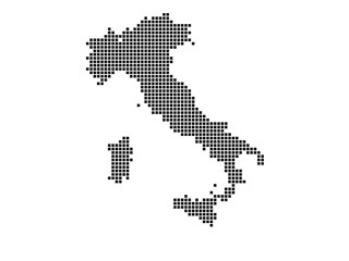Dotted square map of Italy Medium