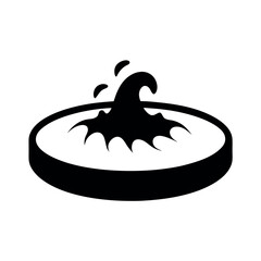Wave Pool Black Vector Silhouette Drawing