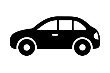 Fototapeta premium Simple Car Icon Vector Illustration of a Sedan