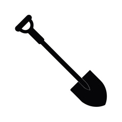 Shovel Black Vector Silhouette Illustration