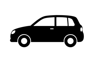 Fototapeta premium Simple Black Silhouette Car Icon Personal Transportation Vector Illustration