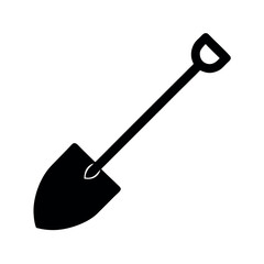 Shovel Black Vector Silhouette Illustration