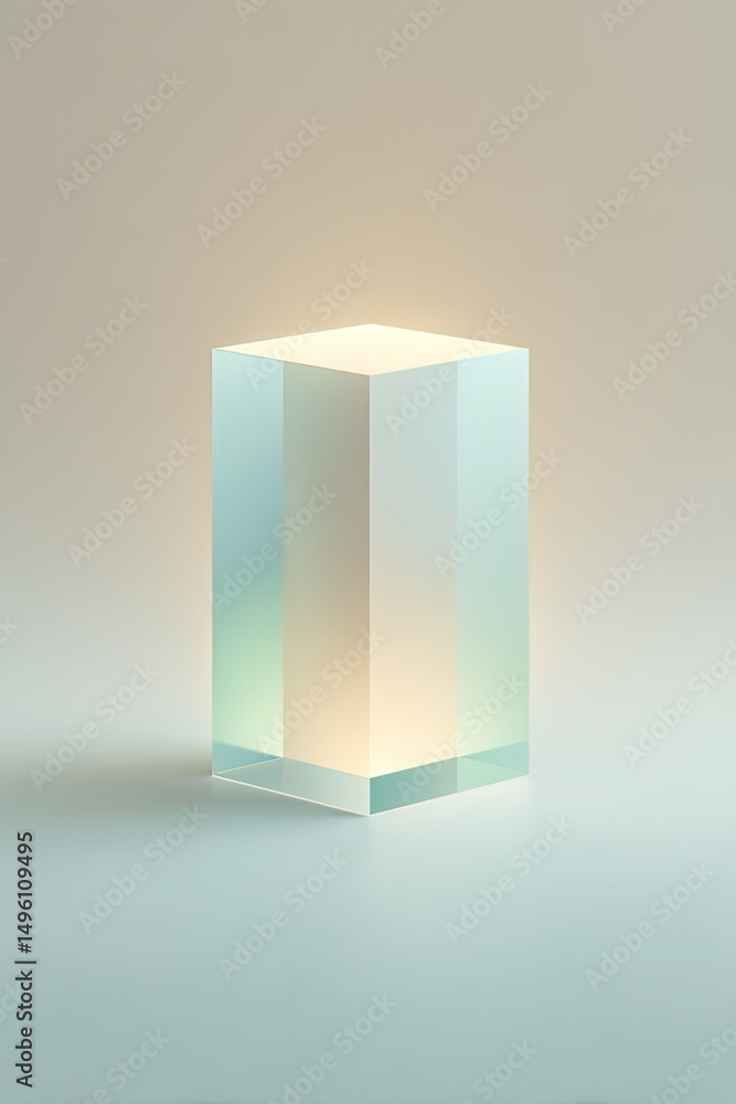 Poster minimalist 3d illustration of geometric object reflecting scandinavian design principles in calm mut