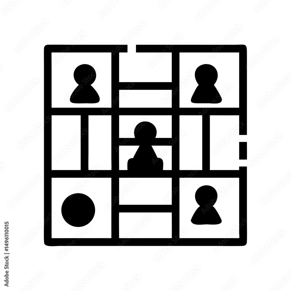 Poster strategy game board game icon vector illustration for board game design and development project