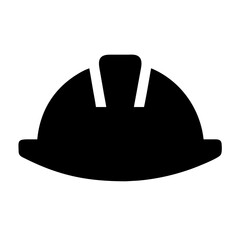 Construction safety hard hat icon vector illustration for industrial worker protection gear