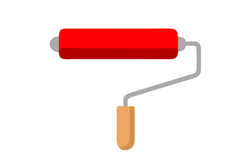 Red Paint Roller Icon Home Improvement & Decoration Tool