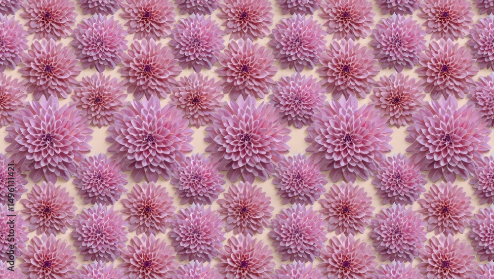 Poster a stunning array of blooming pink dahlias fills the space with vibrant colors and intricate patterns