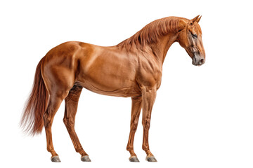 PNG Majestic chestnut horse with elegant stance on black background