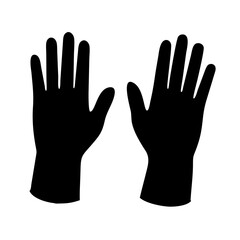 Black gloves illustration for protection and safety equipment vector graphic design element