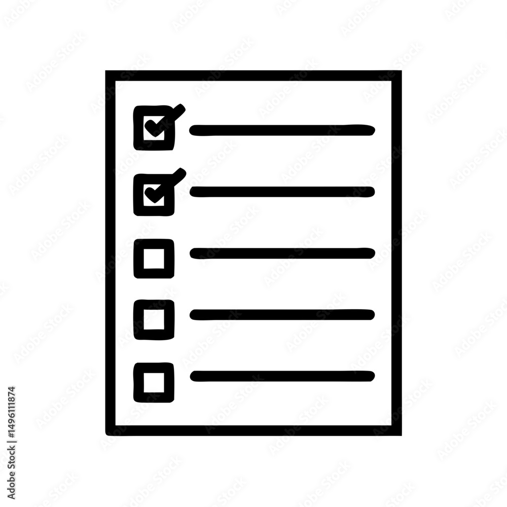 Poster checklist task list to do list vector icon planning organization management checkmark complete done