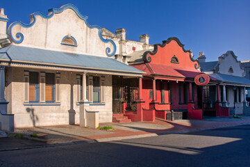 Cape Town Dutch architecture, city streets in South Africa, multicultural heritage buildings, ,...