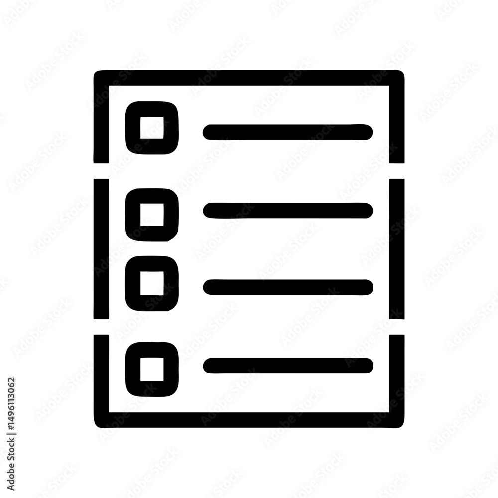 Poster checklist task list todo list icon vector illustration for project management and planning app