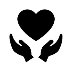 Heart in hands vector graphic love and care symbol illustration kindness and support design element