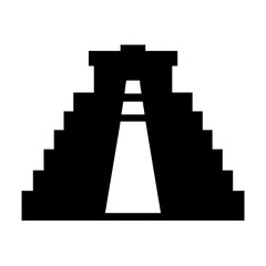 Maya aztec pyramid temple vector illustration ancient mesoamerica architecture landmark design icon