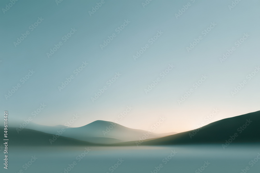 Wall mural serene and abstract minimalist background for website homepage featuring soft gradients and subtle t