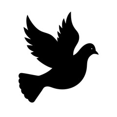 Flying dove silhouette vector illustration peace symbol bird animal design graphic element art icon