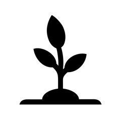 Plant sprout growing from soil vector icon illustration for agriculture and nature design needs © PURE VECTOR WORK