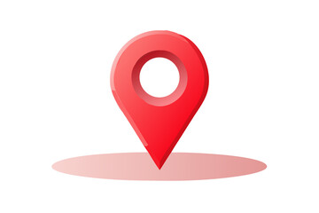 Fototapeta premium Glossy Red 3D Location Pin Icon Render